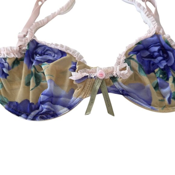 Dolce & Gabbana Floral Purple and Green Bra - Picture 6 of 10
